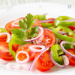 organic vegetable salad, mushrooms and pickles